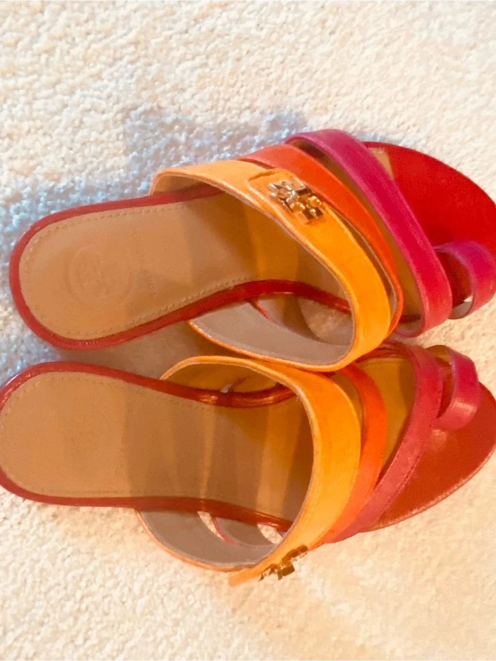 Tory Burch multi leather slides